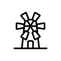 väderkvarn ikon vektor. isolerade kontur symbol illustration vektor