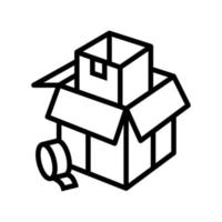 Verpackung und Verpackung Paketlinie Symbol Vektor Illustration