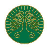 dekorative Linie Baum-Vektor-Logo-Vorlage vektor