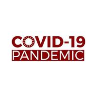 roter Covid-19-Pandemie-Logo-Symboltext vektor