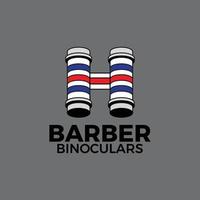 Einzigartige Barber-Fernglas-Logo-Vektorvorlage vektor