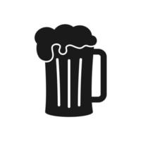 ett glas öl illustration i trendig fplatt design vektor
