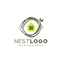 fågelbo logotyp formgivningsmall vektorillustration vektor