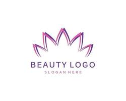 Lotusblumen-Logo. Vektor-Design-Vorlage von Lotus-Symbolen auf dunklem und rosafarbenem Hintergrund in flachem und umrissenem Stil mit goldenem Effekt für Öko-, Schönheits-, Spa-, Yoga- und Medizinunternehmen. vektor