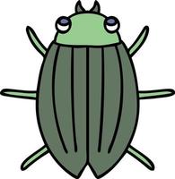 schrulliger handgezeichneter Cartoon-Käfer vektor