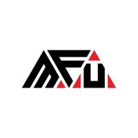 MFU-Dreieck-Buchstaben-Logo-Design mit Dreiecksform. MFU-Dreieck-Logo-Design-Monogramm. MFU-Dreieck-Vektor-Logo-Vorlage mit roter Farbe. mfu dreieckiges Logo einfaches, elegantes und luxuriöses Logo. mfu vektor