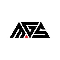 MGS triangel bokstavslogotypdesign med triangelform. MGS triangel logotyp design monogram. MGS triangel vektor logotyp mall med röd färg. mgs triangulära logotyp enkel, elegant och lyxig logotyp. mgs
