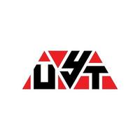 uyt-Dreieck-Buchstaben-Logo-Design mit Dreiecksform. uyt-Dreieck-Logo-Design-Monogramm. Uyt-Dreieck-Vektor-Logo-Vorlage mit roter Farbe. uyt dreieckiges Logo einfaches, elegantes und luxuriöses Logo. uyt vektor
