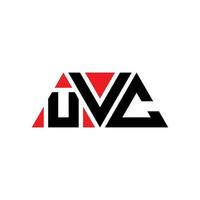 UVC-Dreieck-Buchstaben-Logo-Design mit Dreiecksform. UVC-Dreieck-Logo-Design-Monogramm. UVC-Dreieck-Vektor-Logo-Vorlage mit roter Farbe. UVC dreieckiges Logo einfaches, elegantes und luxuriöses Logo. UVC vektor