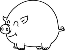 schrullige strichzeichnung cartoon schwein vektor