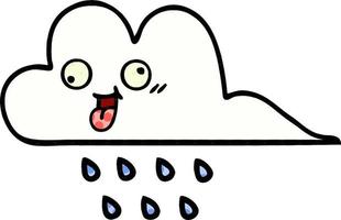 serietidning stil tecknad regn moln vektor