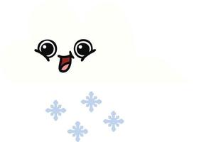 flache farbe retro cartoon schneewolke vektor