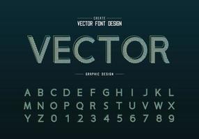 pixel teckensnitt och alfabet vektor, design typsnitt och nummer, grafisk text på bakgrund vektor