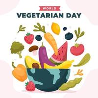 världs vegetarisk dag koncept vektor