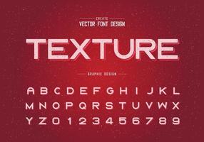 textur teckensnitt och alfabet vektor, fet typsnitt bokstav och siffror design, grafisk text på grunge bakgrund vektor