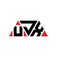 ujx-Dreieck-Buchstaben-Logo-Design mit Dreiecksform. ujx-Dreieck-Logo-Design-Monogramm. ujx-Dreieck-Vektor-Logo-Vorlage mit roter Farbe. ujx dreieckiges Logo einfaches, elegantes und luxuriöses Logo. ujx vektor