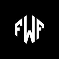 fwf-Buchstaben-Logo-Design mit Polygonform. fwf Polygon- und Würfelform-Logo-Design. fwf Sechseck-Vektor-Logo-Vorlage in weißen und schwarzen Farben. fwf-monogramm, geschäfts- und immobilienlogo. vektor