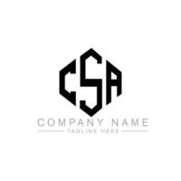 Csa-Brief-Logo-Design mit Polygonform. csa-polygon- und würfelform-logo-design. csa Hexagon-Vektor-Logo-Vorlage in weißen und schwarzen Farben. csa-monogramm, geschäfts- und immobilienlogo. vektor