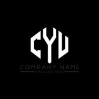 cyu-Buchstaben-Logo-Design mit Polygonform. Cyu Polygon- und Würfelform-Logo-Design. Cyu Sechseck-Vektor-Logo-Vorlage in weißen und schwarzen Farben. Cyu-Monogramm, Geschäfts- und Immobilienlogo. vektor