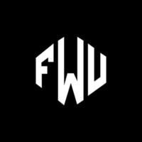 fwu-Brief-Logo-Design mit Polygonform. fwu Polygon- und Würfelform-Logo-Design. fwu Sechseck-Vektor-Logo-Vorlage in weißen und schwarzen Farben. fwu-monogramm, geschäfts- und immobilienlogo. vektor