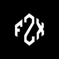 fzx-Buchstaben-Logo-Design mit Polygonform. fzx Logo-Design in Polygon- und Würfelform. fzx Sechseck-Vektor-Logo-Vorlage in weißen und schwarzen Farben. fzx-monogramm, geschäfts- und immobilienlogo. vektor