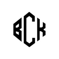 bck-Buchstaben-Logo-Design mit Polygonform. bck-Polygon- und Würfelform-Logo-Design. bck Sechseck-Vektor-Logo-Vorlage in weißen und schwarzen Farben. bck-monogramm, geschäfts- und immobilienlogo. vektor