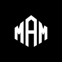 Mam-Brief-Logo-Design mit Polygonform. mam-polygon- und würfelform-logo-design. Mam Sechseck-Vektor-Logo-Vorlage in weißen und schwarzen Farben. mam-monogramm, geschäfts- und immobilienlogo. vektor