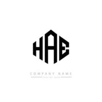 Hae-Buchstaben-Logo-Design mit Polygonform. Logo-Design in Polygon- und Würfelform. Hae Sechseck-Vektor-Logo-Vorlage in weißen und schwarzen Farben. hae monogramm, geschäfts- und immobilienlogo. vektor