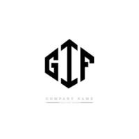 GIF-Brief-Logo-Design mit Polygonform. GIF-Polygon- und Würfelform-Logo-Design. GIF-Hexagon-Vektor-Logo-Vorlage in weißen und schwarzen Farben. gif-monogramm, geschäfts- und immobilienlogo. vektor