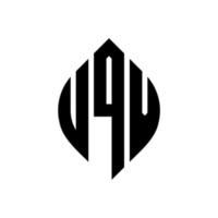 uqv-Kreisbuchstaben-Logo-Design mit Kreis- und Ellipsenform. uqv Ellipsenbuchstaben mit typografischem Stil. Die drei Initialen bilden ein Kreislogo. uqv-Kreis-Emblem abstrakter Monogramm-Buchstaben-Markierungsvektor. vektor