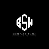 bsw-Buchstaben-Logo-Design mit Polygonform. bsw Polygon- und Würfelform-Logo-Design. bsw Sechseck-Vektor-Logo-Vorlage in weißen und schwarzen Farben. bsw monogramm, geschäfts- und immobilienlogo. vektor