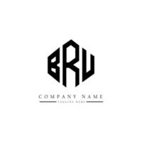 bru brev logotyp design med polygon form. bru polygon och kubform logotypdesign. bru hexagon vektor logotyp mall vita och svarta färger. bru monogram, affärs- och fastighetslogotyp.