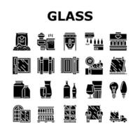 Sammlungsikonen der Glasproduktionsanlage stellten Vektor ein