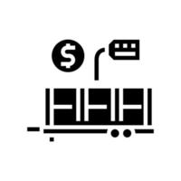 Glyph-Symbol-Vektorillustration für den Transport von Industrieprodukten vektor