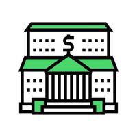 Bank Finanzgebäude Farbsymbol Vektor Illustration