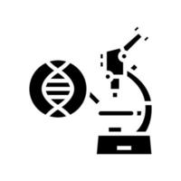 Mikroskop für die Forschung genetisches Molekül Glyphen-Symbol-Vektor-Illustration vektor