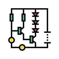 kretsschema färg ikon vektor illustration