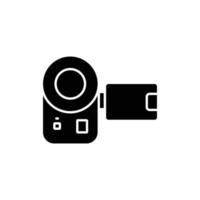 Videokamera-Symbol. Symbol im Zusammenhang mit Elektronik, Technologie. solider Symbolstil, Glyphe. einfaches Design editierbar vektor