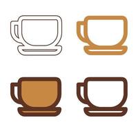 Cup-Icon-Set isoliert auf weißem Hintergrund vektor