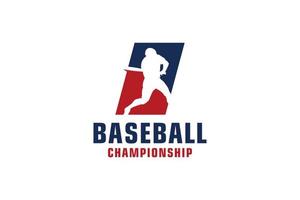 Buchstabe i mit Baseball-Logo-Design. Vektordesign-Vorlagenelemente für Sportteams oder Corporate Identity. vektor