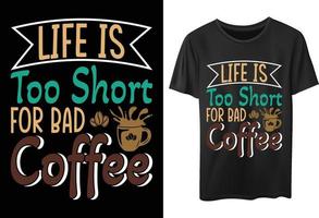 premium kaffetypografi t-shirtdesign för kaffeälskare vektor