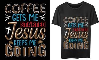 Kaffee-Jesus-Vektor-T-Shirt-Design vektor