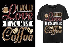 premium kaffetypografi t-shirtdesign för kaffeälskare vektor