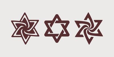 religiöses logo des judentums. Zeichen der jüdischen Kultur. Israel-Emblem-Hexagramm. Vektor-Illustration vektor