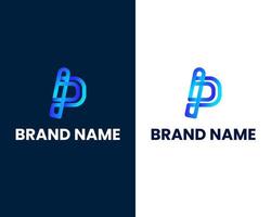 bokstaven p modern logotyp formgivningsmall vektor