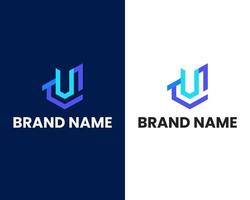 bokstaven u och t modern logotyp designmall vektor