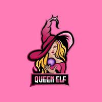 farbenfrohes Design des Queen-Logo-Maskottchens vektor
