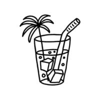 Cocktail im Doodle-Stil. süßes handgezeichnetes glas süßes getränk. gezeichnete Illustration des Vektors Hand lokalisiert auf weißem Hintergrund. vektor