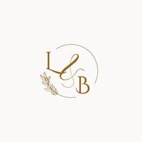 lb första bröllop monogram logotyp vektor