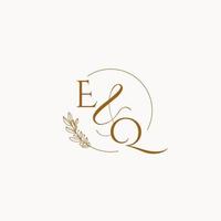 eq anfängliches Hochzeitsmonogramm-Logo vektor